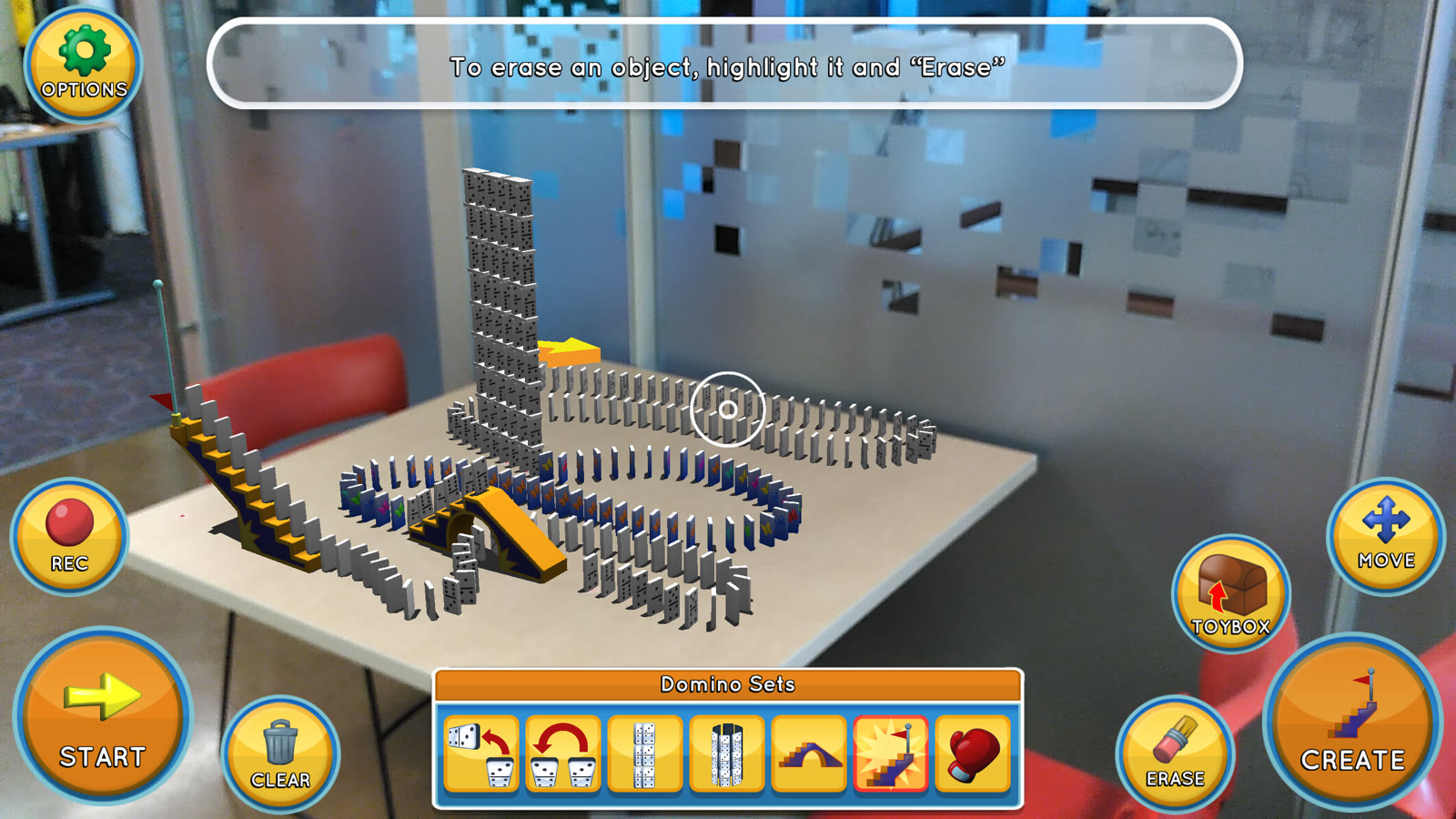 Domino World AR — The classic childhood pastime, reborn in AR — build sprawling domino courses in the world around you from tiles, props, and toys.