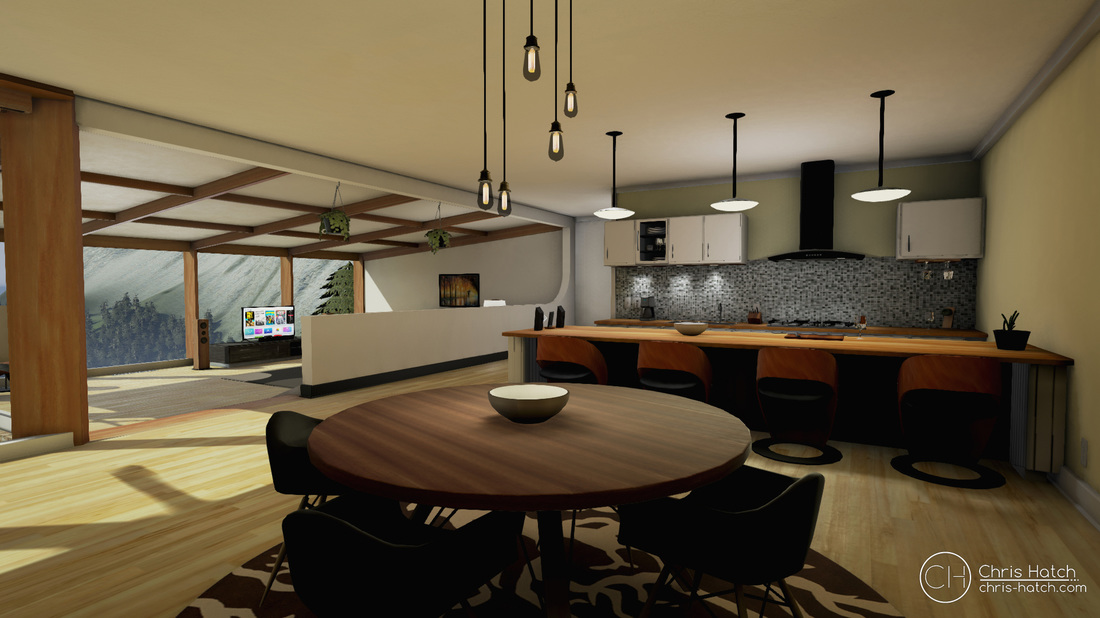 Interactive Apartment Demo — A fully interactive modern apartment built in Unreal — swap walls, floors, rugs, backsplashes, shades, and more in real time.