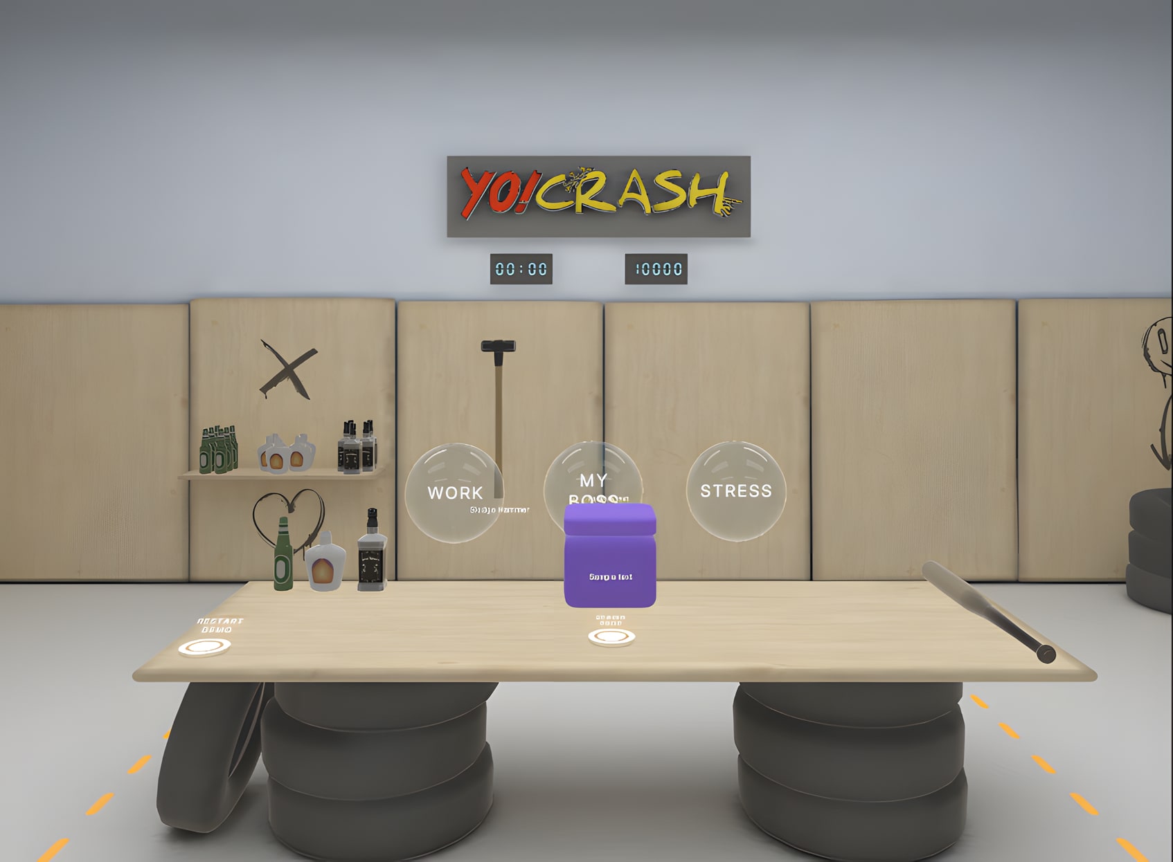 Yo! Crash: Rage Room — A VR rage room built at 94 Interactive in collaboration with the YBI Business Incubator — step into a virtual space and smash everything in sight.